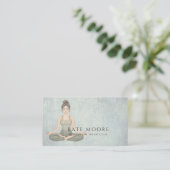 Carte De Visite Instructrice de méditation terreuse Vert sauge (Debout devant)