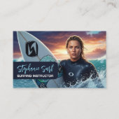 Carte De Visite Instructrice de surf féminine (Devant)