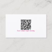 Carte De Visite Instructrice de vol d'avion rose code QR professio (Dos)