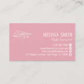 Carte De Visite Instructrice de vol professionnelle code QR rose b (Devant)