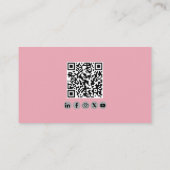 Carte De Visite Instructrice de vol professionnelle code QR rose b (Dos)