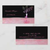 Carte De Visite Instructrice de Yoga Arbre femmes Silhouette (Devant / Derrière)