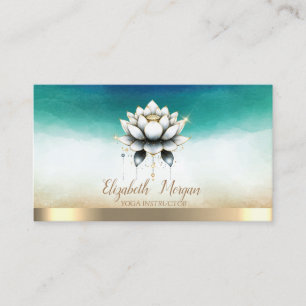 Carte De Visite Instructrice de yoga élégante Lotus stylé 