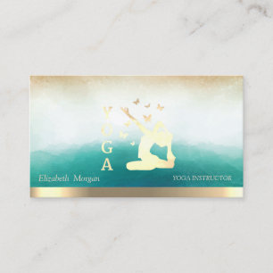 Carte De Visite Instructrice de yoga élégante silhouette de femme