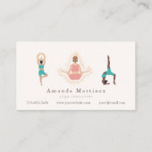 Carte De Visite Instructrice de yoga Femmes Yoga Pose rose clair (Dos)