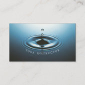 Carte De Visite Instructrice de YOGA Goutte d'Eau Bleue Ondulation (Devant)