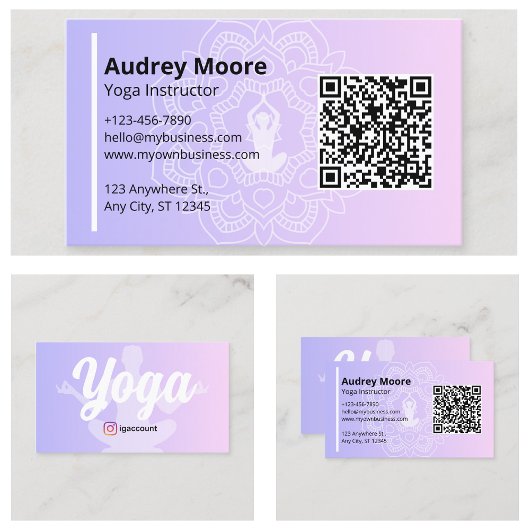 Carte De Visite Instructrice de yoga Mandala