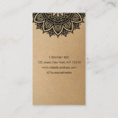 Carte De Visite Instructrice de Yoga Mandala Floral Kraft (Dos)
