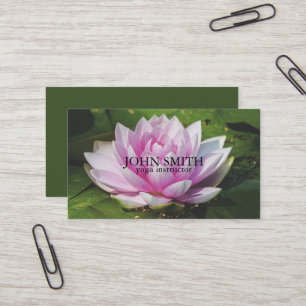 Carte De Visite Instructrice de yoga moderne minimaliste blanche l