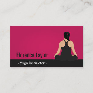 Carte De Visite Instructrice de yoga moderne, saisissante, rose