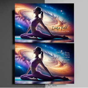 Carte De Visite Instructrice de Yoga Pilates Cosmos Galaxie