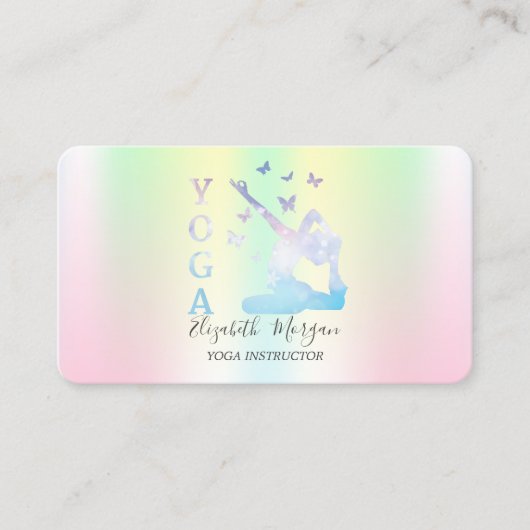 Carte De Visite Instructrice de yoga pour femmes d'iridescendance  (Devant)