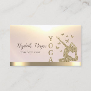 Carte De Visite Instructrice de yoga silhouette femme paillettes d