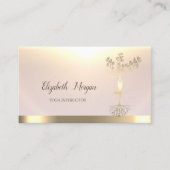 Carte De Visite Instructrice de Yoga Silhouette pour femmes Gold T (Devant)