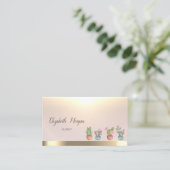 Carte De Visite Instructrice de Yoga Silhouette pour femmes Gold T (Debout devant)