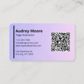Carte De Visite Instructrice de yoga Studio de yoga code QR (Devant)