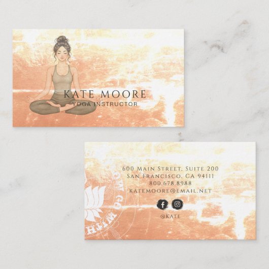 Carte De Visite Instructrice de Yoga Terreux (Devant / Derrière)