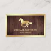 Carte De Visite Instructrice d'équitation en bois rustique avec fe (Devant)