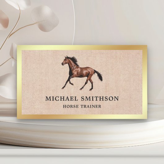 Carte De Visite Instructrice d'équitation en papier kraft rustique