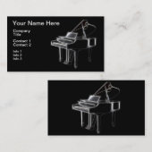 Carte De Visite Instrument classique musical de piano à queue (Devant / Derrière)