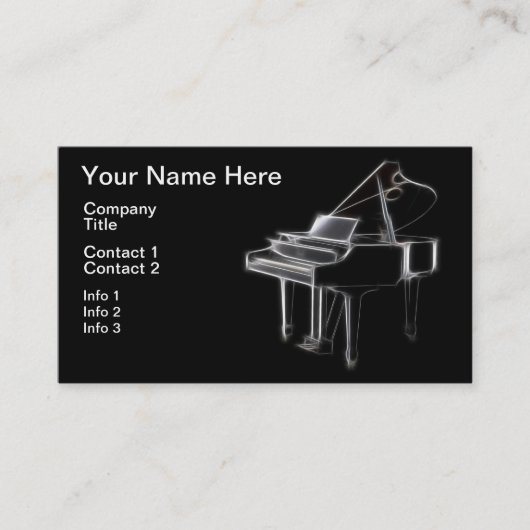 Carte De Visite Instrument classique musical de piano à queue (Devant)