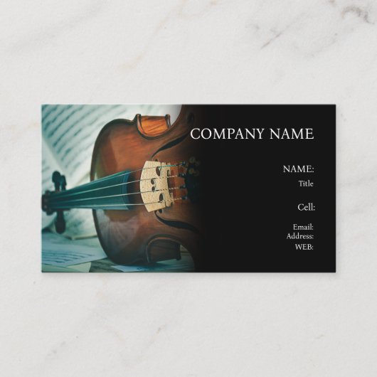 CARTE DE VISITE INSTRUMENT DE BASE MODÈLE VIOLON (Devant)