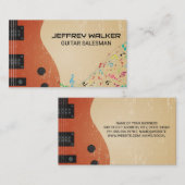 Carte De Visite Instrument de guitare | Notes musicales (Devant / Derrière)