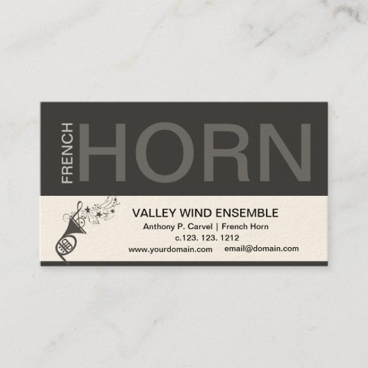 Carte De Visite Instrument de musique de cor de harmonie (Devant)