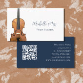 Carte De Visite Instrument de musique QR code Violon Enseignant