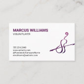 Carte De Visite Instrument de violon (Devant)