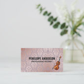 Carte De Visite Instrument de violon | Modèle Damask Luxury (Debout devant)
