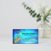 Carte De Visite Instrument saxophone | Notes musicales (Debout devant)