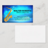 Carte De Visite Instrument saxophone | Notes musicales (Devant / Derrière)