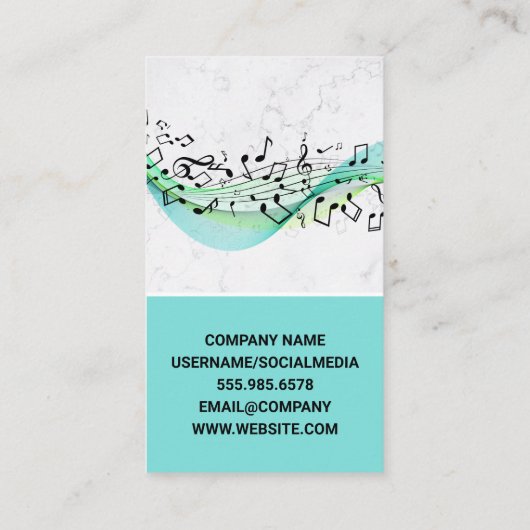 Carte De Visite Instrument saxophone | Notes musicales (Dos)