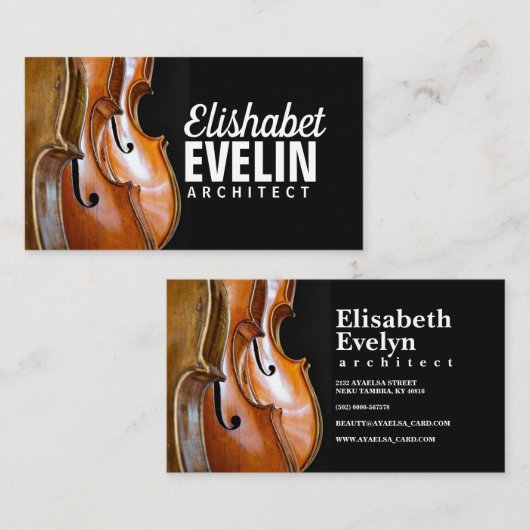 Carte De Visite instruments de musique violoncelle (Devant / Derrière)