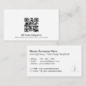 Carte De Visite Intégration de code QR (Devant / Derrière)