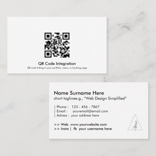Carte De Visite Intégration de code QR (Devant / Derrière)