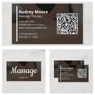 Carte De Visite Intégration de code QR pour la thérapie de massage