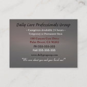 Carte De Visite Intégrité des soignants Professionnels crédibles (Dos)