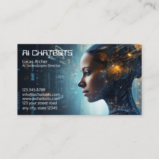 Carte De Visite Intelligence Artificielle Chatbot Company (Devant)