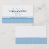 CARTE DE VISITE intelligent moderne monogramme ble (Devant / Derrière)