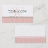 CARTE DE VISITE intelligent moderne monogramme ros (Devant / Derrière)