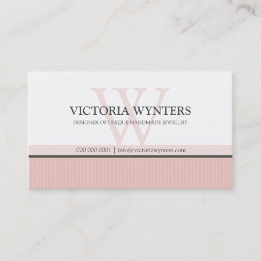 CARTE DE VISITE intelligent moderne monogramme ros (Devant)