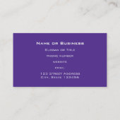 Carte De Visite Intense et Vive - Paysage du coucher de soleil vio (Dos)