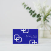 Carte De Visite Interblocage Carré 3d - Blanc sur Bleu 000099 (Debout devant)