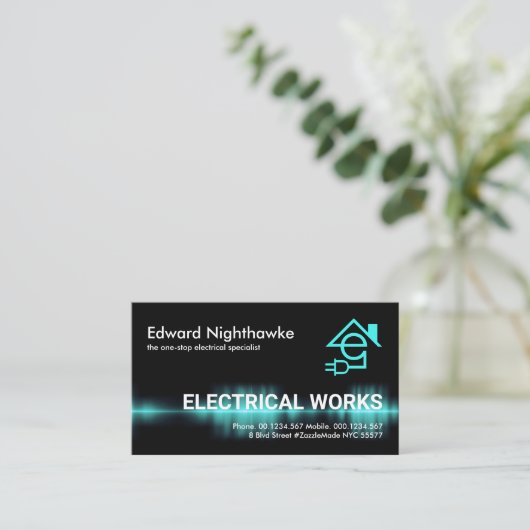 Carte De Visite Intercepter courant électrique bleu (Debout devant)