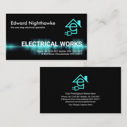 Carte De Visite Intercepter courant électrique bleu (Devant / Derrière)