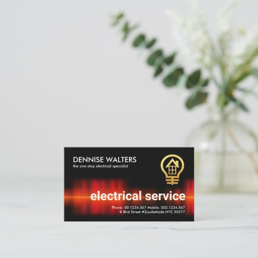 Carte De Visite Intercepter le courant électrique rouge (Debout devant)