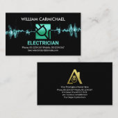 Carte De Visite Intercepter l'électricien de la bougie bleue éclai (Devant / Derrière)