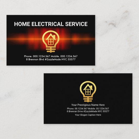 Carte De Visite Intercepter l'électricien d'onde électrique (Devant / Derrière)